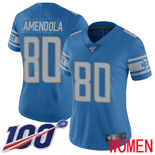 Detroit Lions Limited Blue Women Danny Amendola Home Jersey NFL Football #80 100th Season Vapor Untouchable->women nfl jersey->Women Jersey